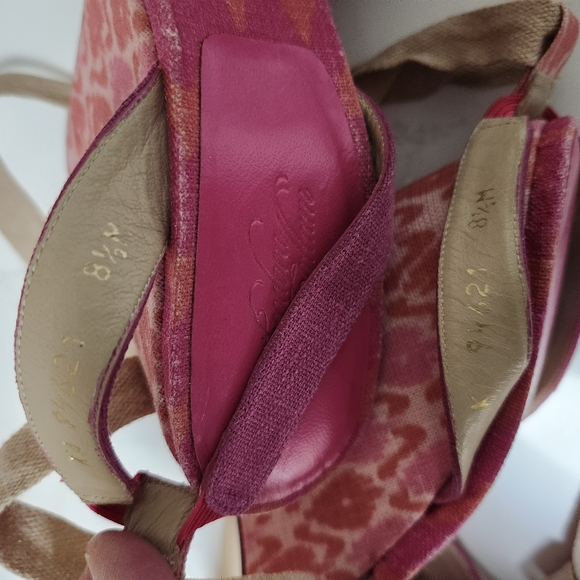 Stuart Weitzman Theodora & Callum Platform Espadrille Wedge Sandal Pink Size 8.5